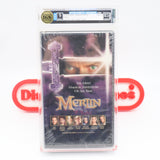 MERLIN (1998) CLAMSHELL CASE VERSION! IGS GRADED 9.0 BOX & 8.5 SEAL! NEW & Factory Sealed with Authentic 3-Sided Seam! (VHS)