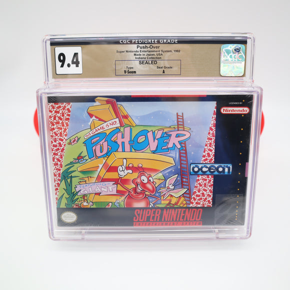 THIS GAME IS NO... PUSH-OVER - CGC PEDIGREE GRADED 9.4 A! NEW & Factory Sealed! (SNES Super Nintendo)