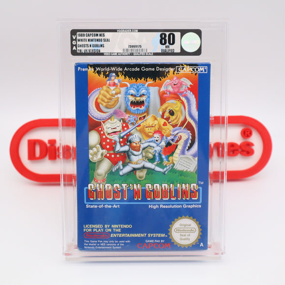 GHOSTS 'N GOBLINS - UKG GRADED 80 QUALIFIED SILVER! BRAND NEW / UNUSED! (NES Nintendo) Like VGA