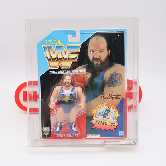 EARTHQUAKE - AFA GRADED 75 EX+/NM 14 BACK - NEW Authentic & Factory Sealed! (MOC Vintage WWF WWE Figure)