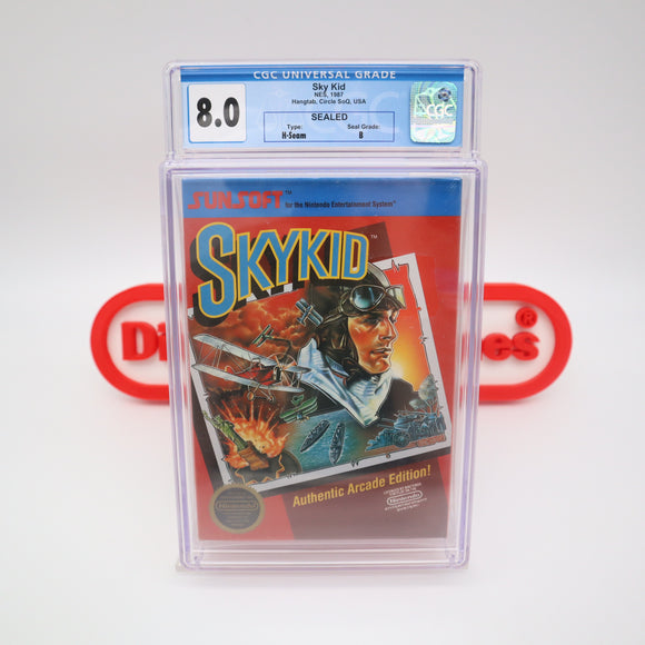 #606 - SKY KID (No Rev-A, Hangtab) - CGC GRADED 8.0 B (NES Nintendo) - THE DISCOUNTGAMES COLLECTION