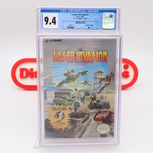 #368 - LASER INVASION - CGC GRADED 9.4 A+ (NES Nintendo) - THE DISCOUNTGAMES COLLECTION