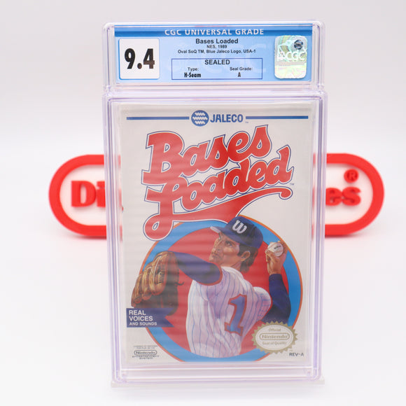 #061b - BASES LOADED (Oval SOQ, Blue Jaleco Logo) - CGC GRADED 9.4 A (NES Nintendo) - THE DISCOUNTGAMES COLLECTION