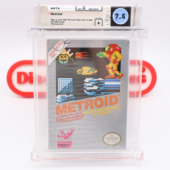 #434b - METROID (Rev-A, Oval SOQ) - WATA GRADED 7.5 A (NES Nintendo) - THE DISCOUNTGAMES COLLECTION