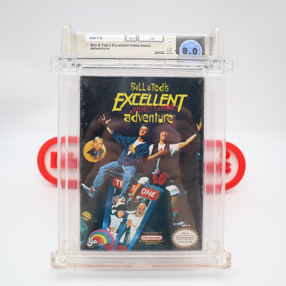 BILL & TED'S EXCELLENT VIDEO GAME ADVENTURE - WATA GRADED 8.0 B+! NEW & Factory Sealed with Authentic H-Seam! (NES Nintendo)