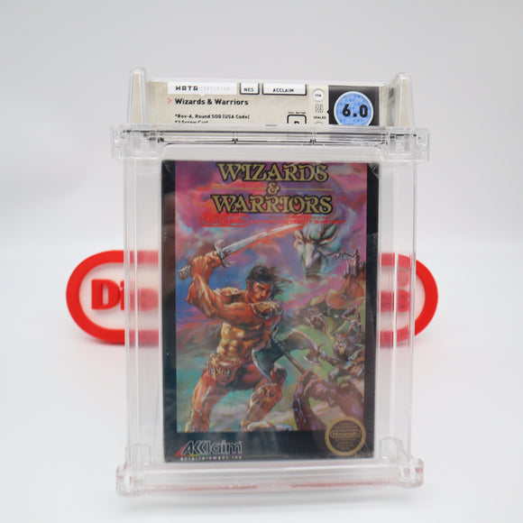 WIZARDS & WARRIORS - ROUND SOQ - WATA GRADED 6.0 B! NEW & Factory Sealed with Authentic H-Seam! (NES Nintendo)