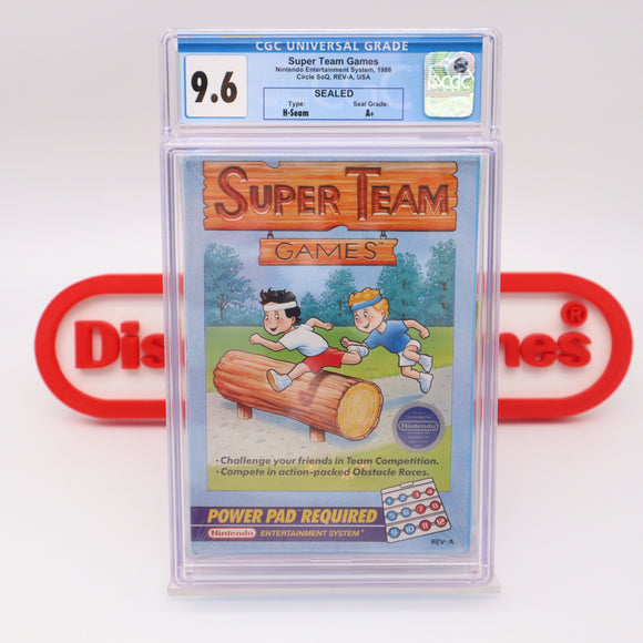 SUPER TEAM GAMES - ROUND SOQ! CGC GRADED 9.6 A+! NEW & Factory Sealed with Authentic H-Seam! (NES Nintendo)