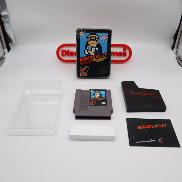HOGAN'S ALLEY - BLACK BOX GAME - TM, Rev-A, 2 Code, Round Black SOQ! Complete In Box - CIB! (NES Nintendo)
