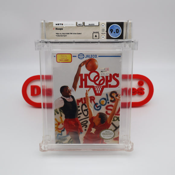 HOOPS BASKETBALL - WATA GRADED 9.0 A! NEW & Factory Sealed with Authentic H-Seam! (NES Nintendo)