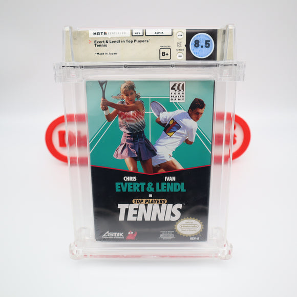 EVERT & LENDL IN TOP PLAYERS' TENNIS - WATA GRADED 8.5 B+! NEW & Factory Sealed with Authentic H-Seam! (NES Nintendo)
