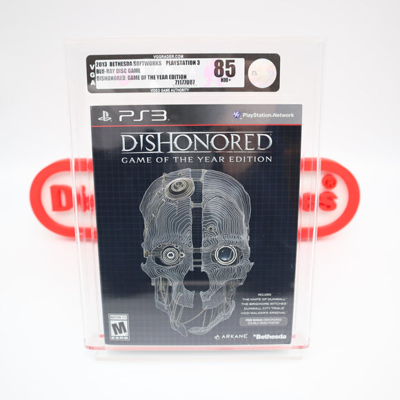 DISHONORED - GRADED W/ SLEEVE - VGA 85 NM+ SILVER! NEW & Factory Sealed! (PS3 PlayStation 3)