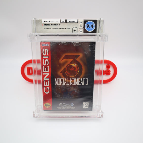 MORTAL KOMBAT 3 III - WATA GRADED 9.4 B+! NEW & Factory Sealed! (Sega Genesis)