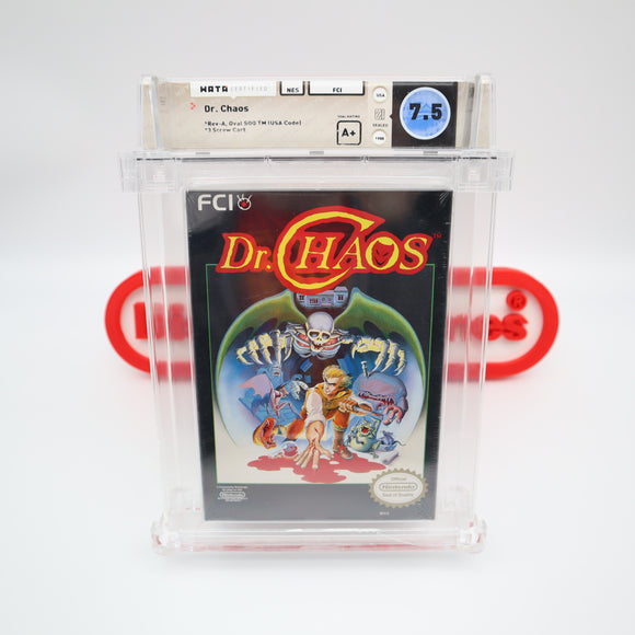 DR. CHAOS - WATA GRADED 7.5 A+! NEW & Factory Sealed with Authentic H-Seam! (NES Nintendo)