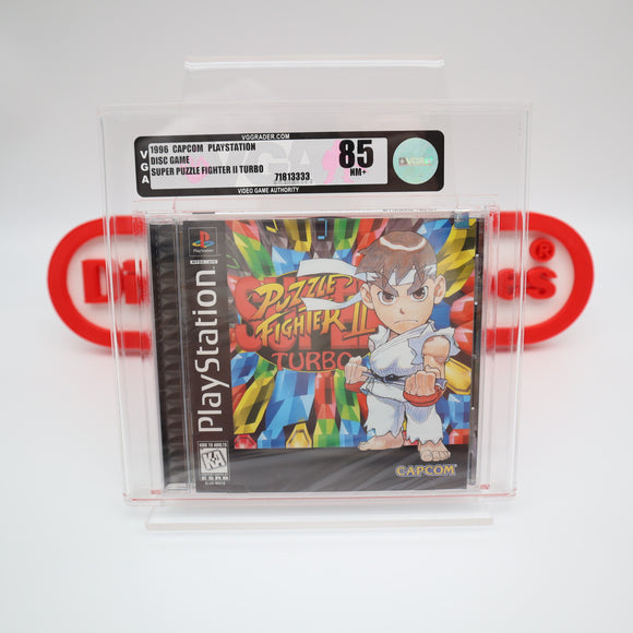 SUPER PUZZLE FIGHTER II 2 TURBO - VGA GRADED 85 NM+ SILVER! NEW & Factory Sealed! (PS1 PlayStation 1)