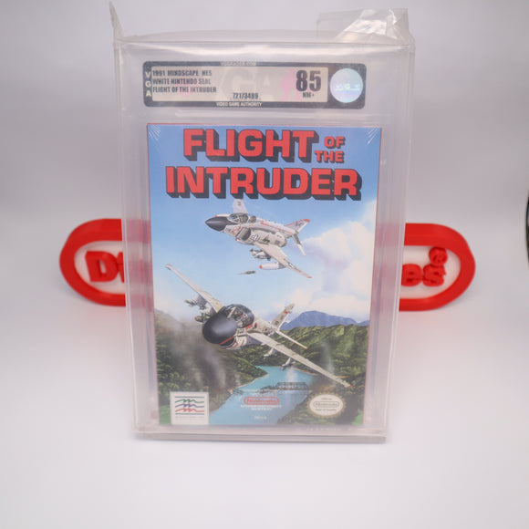 FLIGHT OF THE INTRUDER - VGA GRADED 85 NM+! NEW & Factory Sealed with Authentic H-Seam! (NES Nintendo)