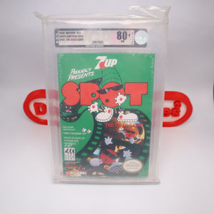 SPOT: THE VIDEO GAME - 7-UP - VGA GRADED 80+ NM ARCHIVAL! NEW & Factory Sealed with Authentic H-Seam! (NES Nintendo)