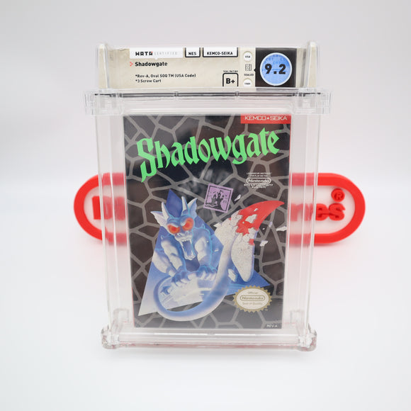 SHADOWGATE / SHADOW GATE - WATA GRADED 9.2 B+! NEW & Factory Sealed with Authentic H-Seam! (NES Nintendo)