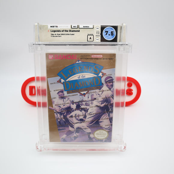 LEGENDS OF THE DIAMOND - WATA GRADED 7.5 A! NEW & Factory Sealed with Authentic H-Seam! (NES Nintendo)