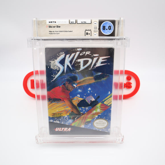 SKI OR DIE - WATA GRADED 8.0 B+! NEW & Factory Sealed with Authentic H-Seam! (NES Nintendo)