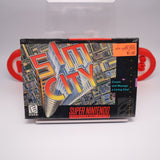 SIM CITY (Original Release) - NEW & Factory Sealed with Authentic H-SEAM! (SNES Super Nintendo)
