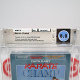 KARATE CHAMP - UNPUNCHED HANGTAB, NO REV-A, 5-SCREW, ROUND SOQ, FIRST PRINT! WATA GRADED 8.0 CIB! (NES Nintendo)