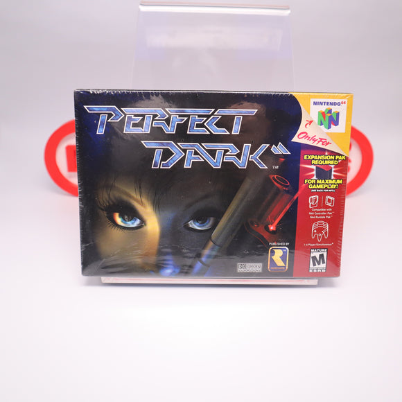 PERFECT DARK - NEW & Factory Sealed with Authentic V-Overlap Seam! (N64 Nintendo 64)