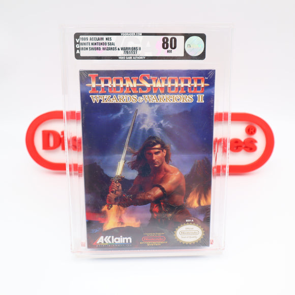 IRON SWORD: WIZARDS & WARRIORS II 2  - VGA GRADED 80 NM SILVER! NEW & Factory Sealed with Authentic H-Seam! (NES Nintendo) Ironsword