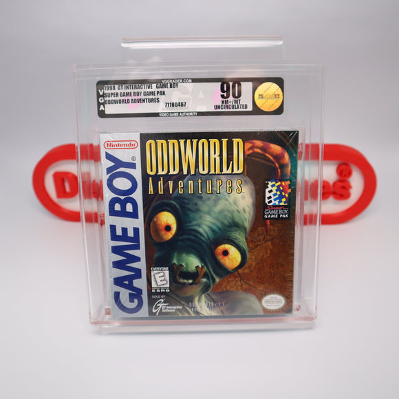 ODDWORLD ADVENTURES / ODD WORLD - VGA GRADED 90 GOLD UNCIRCULATED! NEW & Factory Sealed with Authentic H-Seam! (Nintendo Game Boy GB)