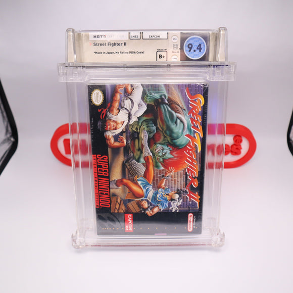 STREET FIGHTER II 2 (Made in Japan!) - WATA GRADED 9.4 B+! NEW & Factory Sealed with Authentic V-Seam! (SNES Super Nintendo)