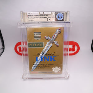 ZELDA II: THE ADVENTURE OF LINK - GOLD VERSION - WATA GRADED 6.0 A! NEW & Factory Sealed with Authentic H-Seam! (NES Nintendo)