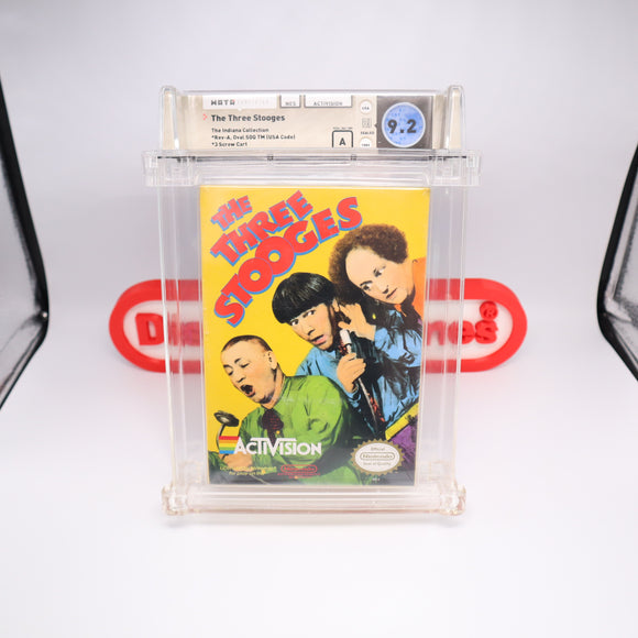 THE THREE STOOGES - WATA GRADED 9.2 A! NEW & Factory Sealed with Authentic H-Seam! (NES Nintendo)