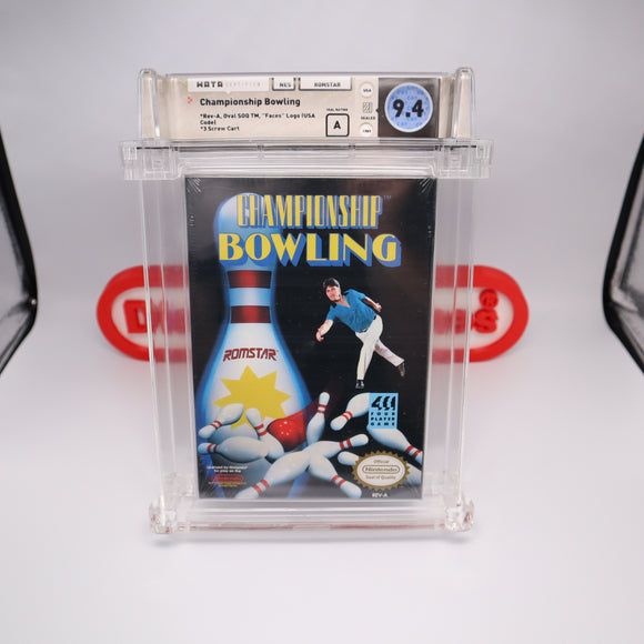 CHAMPIONSHIP BOWLING - WATA GRADED 9.4 A! NEW & Factory Sealed with Authentic H-Seam! (NES Nintendo)