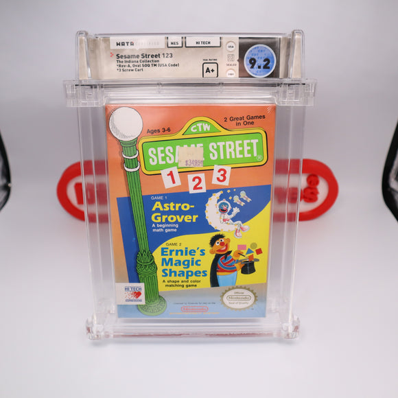 SESAME STREET 123 Grover & Ernie! WATA GRADED 9.2 A+! NEW & Factory Sealed with Authentic H-Seam! (NES Nintendo)