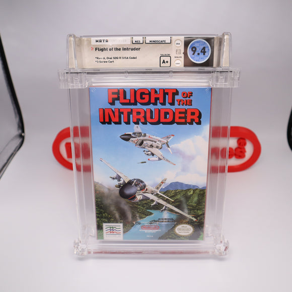 FLIGHT OF THE INTRUDER - WATA GRADED 9.4 A+! NEW & Factory Sealed with Authentic H-Seam! (NES Nintendo)