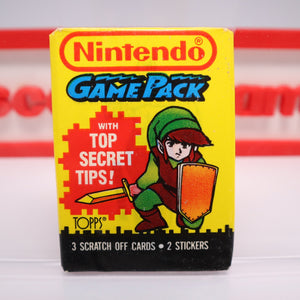 Topps NINTENDO GamePack / Game Pack - 1989 COLLECTIBLE TRADING CARDS - SEALED & UNOPENED! ZELDA'S LINK COVER!