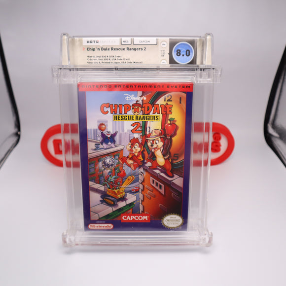 CHIP 'N DALE: RESCUE RANGERS 2 II - WATA GRADED 8.0 CIB! (NES Nintendo)