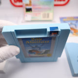 BIBLE ADVENTURES - BLUE CART + PRESS HERE STICKER - Wisdom Tree Religious Game - Complete In Box - CIB! (NES Nintendo)