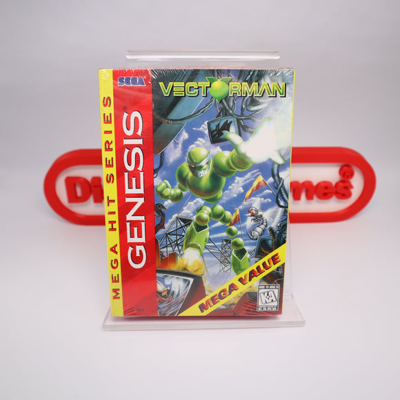 VECTORMAN - MEGA HITS SERIES - NEW & Factory Sealed with V-Overlap Seam! (Sega Genesis)