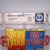 SHORT ORDER / EGGSPLODE! - WATA GRADED 8.0 A! NEW & Factory Sealed with Authentic H-Seam! (NES Nintendo)