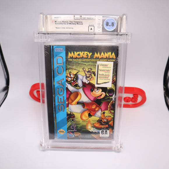 MICKEY MANIA: THE TIMELESS ADVENTURES OF MICKEY MOUSE - WATA Graded 8.5 A! NEW & Factory Sealed (Sega CD)