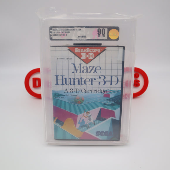 MAZE HUNTER 3-D 3D - VGA GRADED 90 GOLD MINT - NEW & Factory Sealed! (SMS Sega Master System)